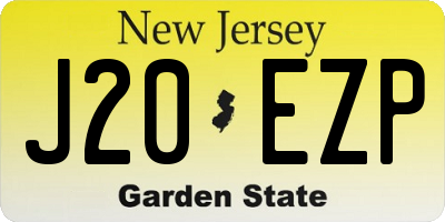NJ license plate J20EZP