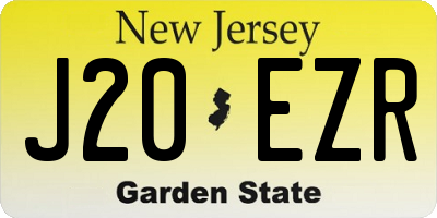 NJ license plate J20EZR