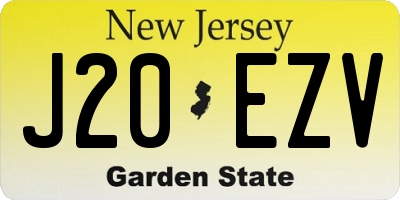 NJ license plate J20EZV