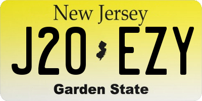 NJ license plate J20EZY