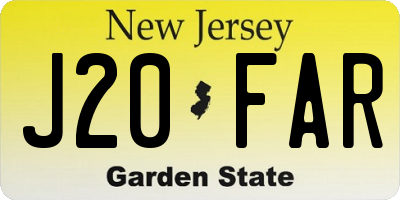 NJ license plate J20FAR