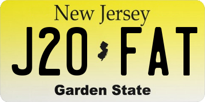 NJ license plate J20FAT