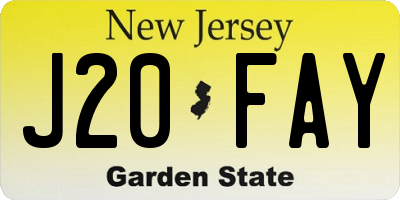 NJ license plate J20FAY