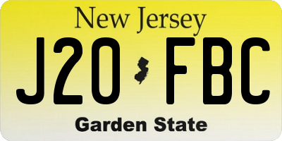 NJ license plate J20FBC
