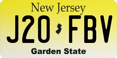 NJ license plate J20FBV