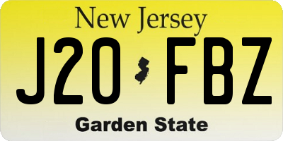 NJ license plate J20FBZ