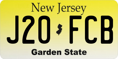 NJ license plate J20FCB