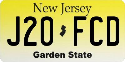 NJ license plate J20FCD