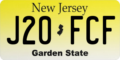 NJ license plate J20FCF