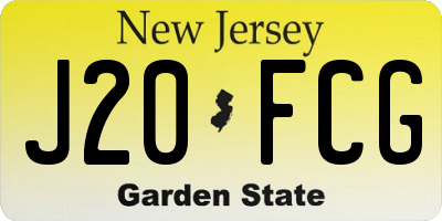 NJ license plate J20FCG