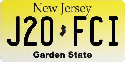 NJ license plate J20FCI