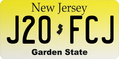 NJ license plate J20FCJ