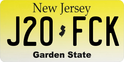 NJ license plate J20FCK