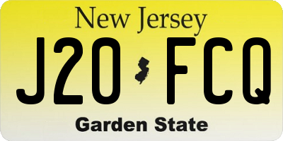 NJ license plate J20FCQ