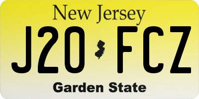 NJ license plate J20FCZ