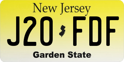 NJ license plate J20FDF
