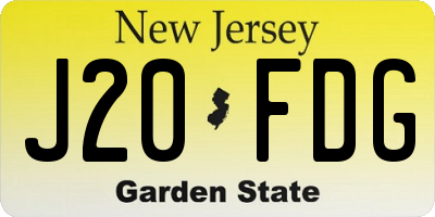 NJ license plate J20FDG