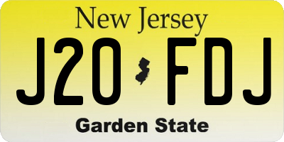 NJ license plate J20FDJ
