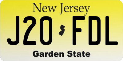 NJ license plate J20FDL