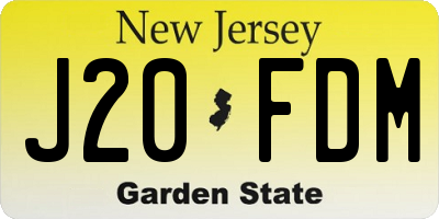 NJ license plate J20FDM