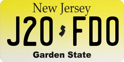 NJ license plate J20FDO