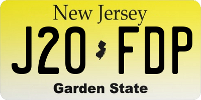 NJ license plate J20FDP