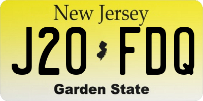 NJ license plate J20FDQ