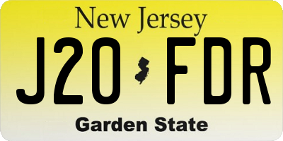 NJ license plate J20FDR