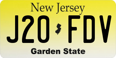 NJ license plate J20FDV