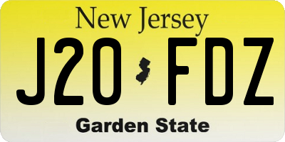 NJ license plate J20FDZ