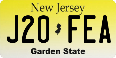 NJ license plate J20FEA