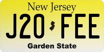 NJ license plate J20FEE