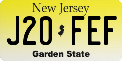 NJ license plate J20FEF