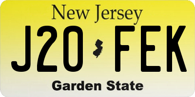NJ license plate J20FEK