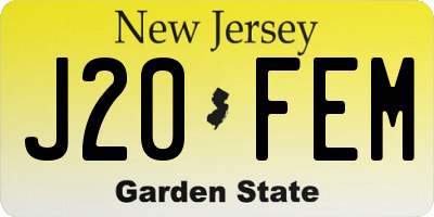 NJ license plate J20FEM