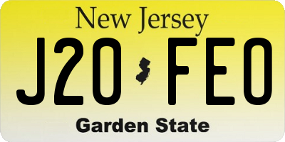 NJ license plate J20FEO