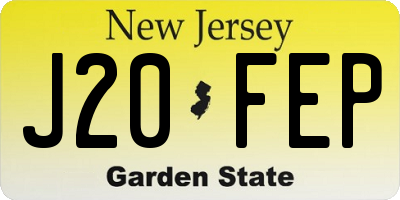 NJ license plate J20FEP