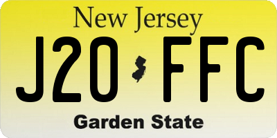 NJ license plate J20FFC