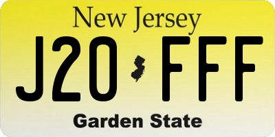 NJ license plate J20FFF