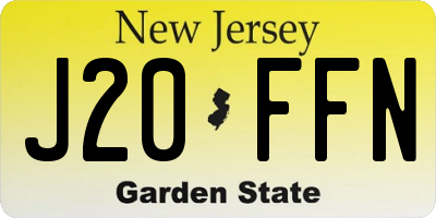 NJ license plate J20FFN
