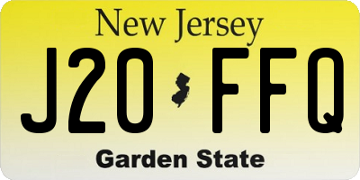 NJ license plate J20FFQ
