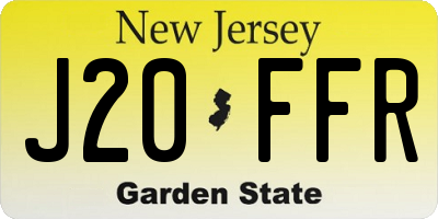 NJ license plate J20FFR
