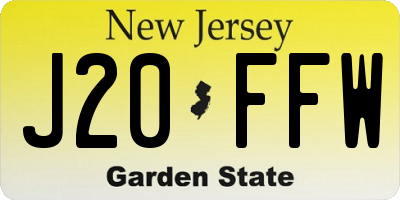 NJ license plate J20FFW