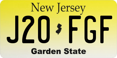 NJ license plate J20FGF