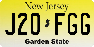 NJ license plate J20FGG
