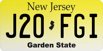 NJ license plate J20FGI