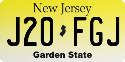 NJ license plate J20FGJ