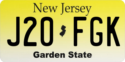 NJ license plate J20FGK
