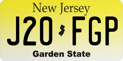 NJ license plate J20FGP