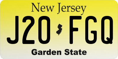NJ license plate J20FGQ
